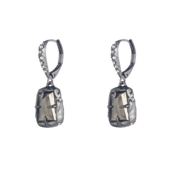 ALEXIS BITTAR • NEW Elements Pyrite Stone Rocky Drop Gunmetal Earrings - Picture 7 of 13